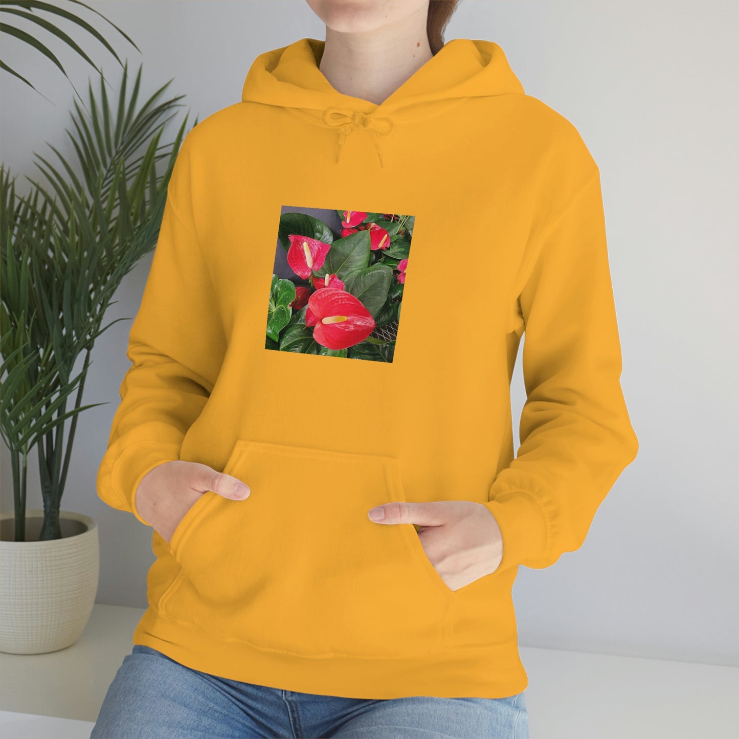 Island Style Anthurium Unisex Heavy Blend™ Hooded Sweatshirt