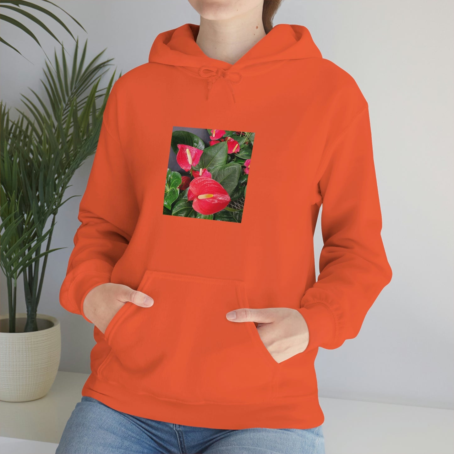 Island Style Anthurium Unisex Heavy Blend™ Hooded Sweatshirt