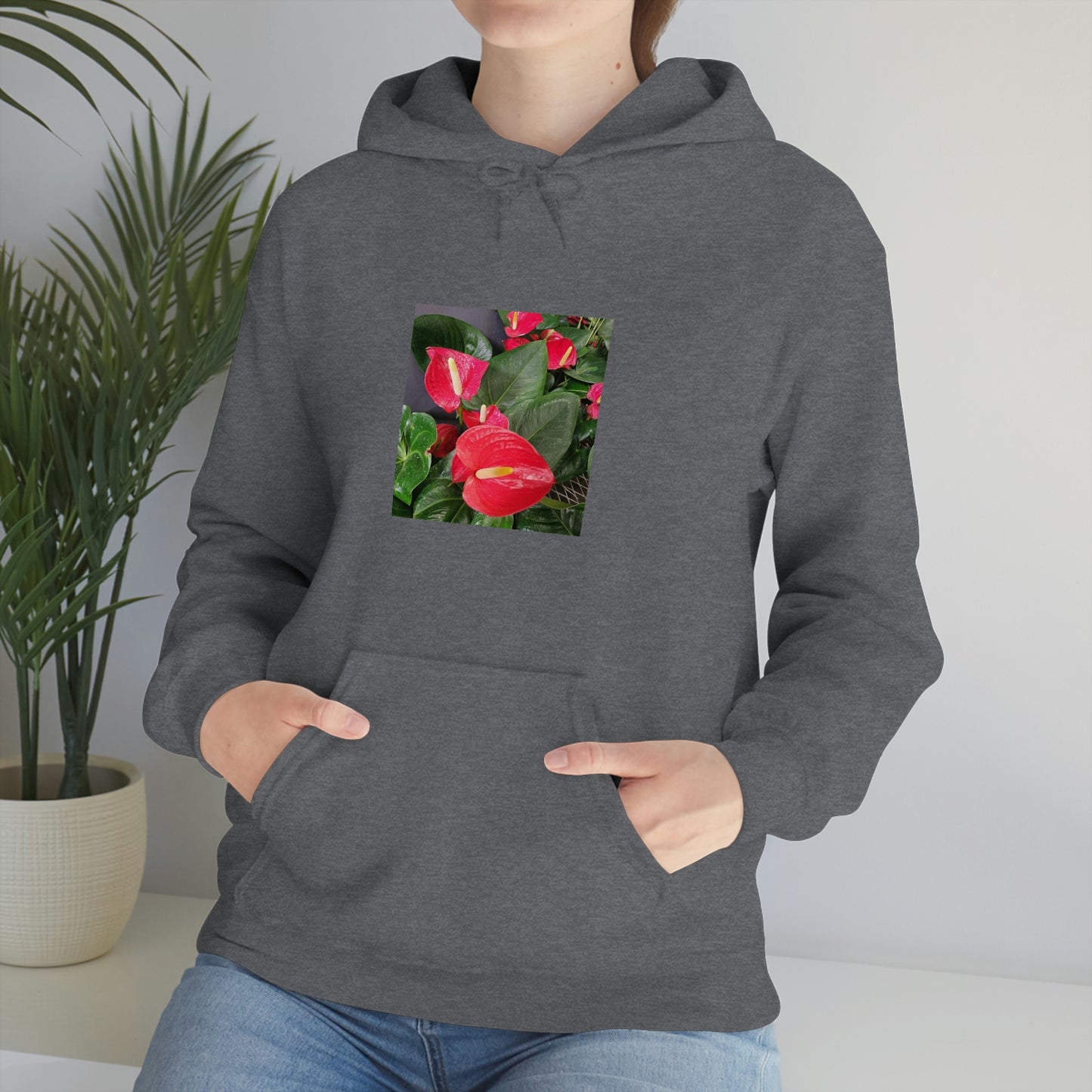 Island Style Anthurium Unisex Heavy Blend™ Hooded Sweatshirt