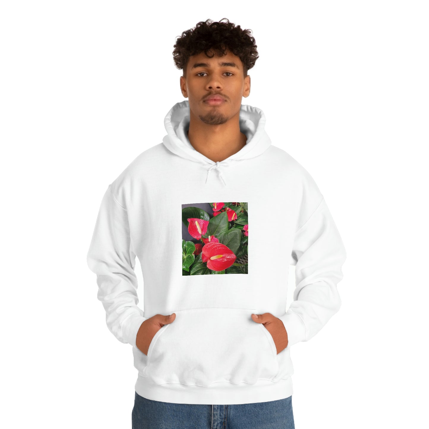 Island Style Anthurium Unisex Heavy Blend™ Hooded Sweatshirt