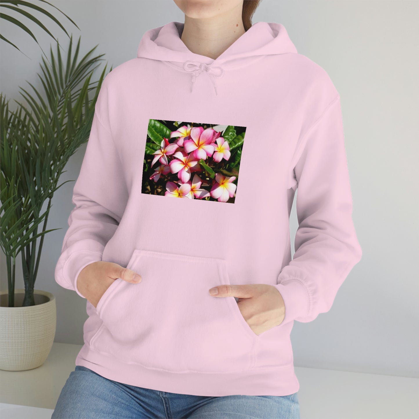 Islander Striped Plumeria Unisex Heavy Blend™ Hooded Sweatshirt