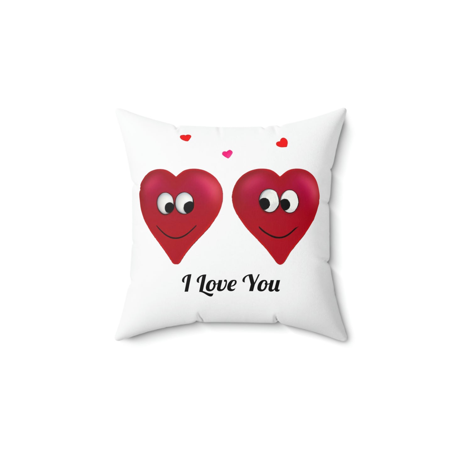 Valentine's "I Love You" Conversation Hearts Spun Polyester Square Pillow