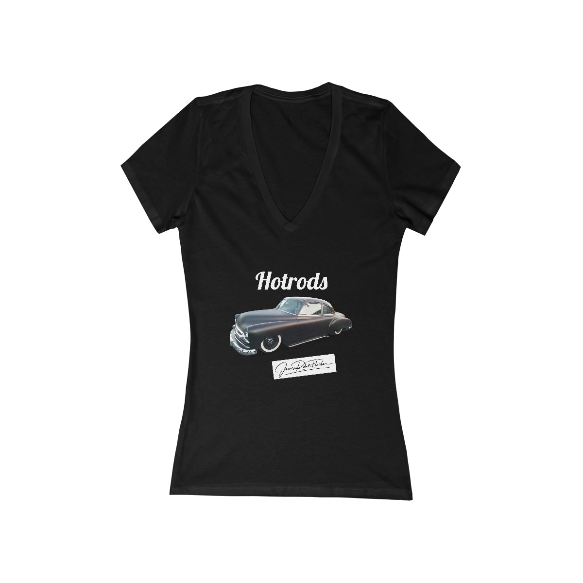 Hotrods Signature Women's Jersey Short Sleeve Deep V-Neck Tee