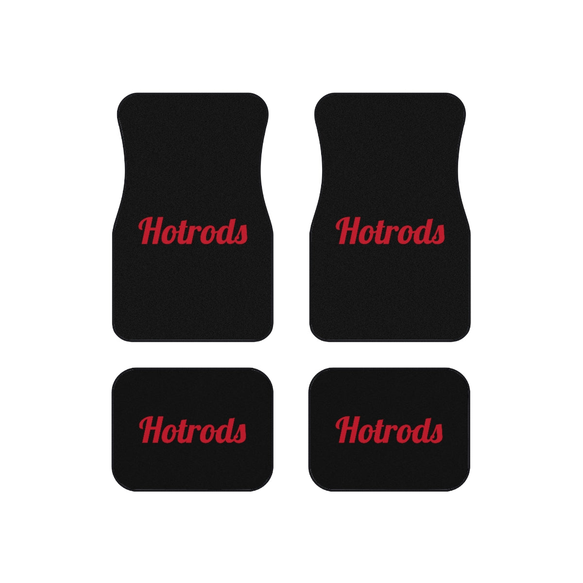 Hotrods Car Mats (Set of 4) - Black w/Red print