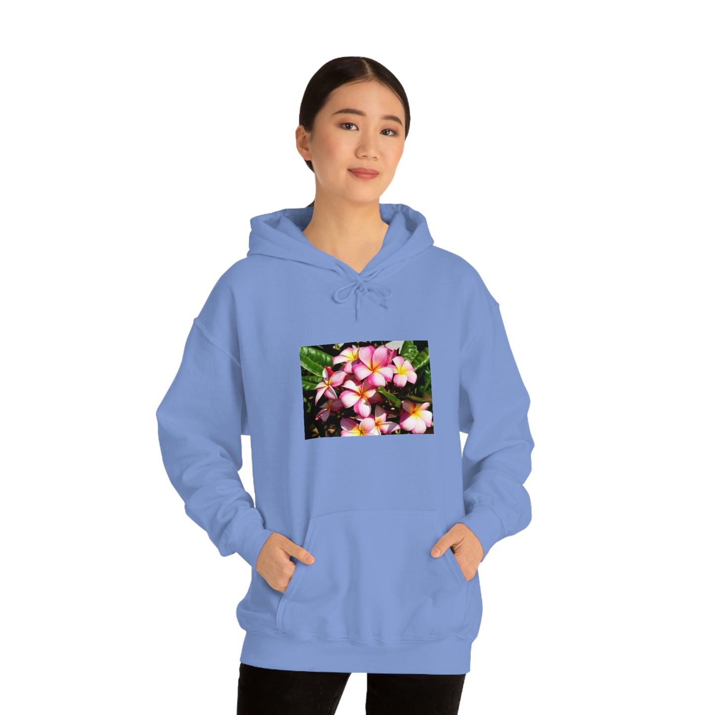 Islander Striped Plumeria Unisex Heavy Blend™ Hooded Sweatshirt