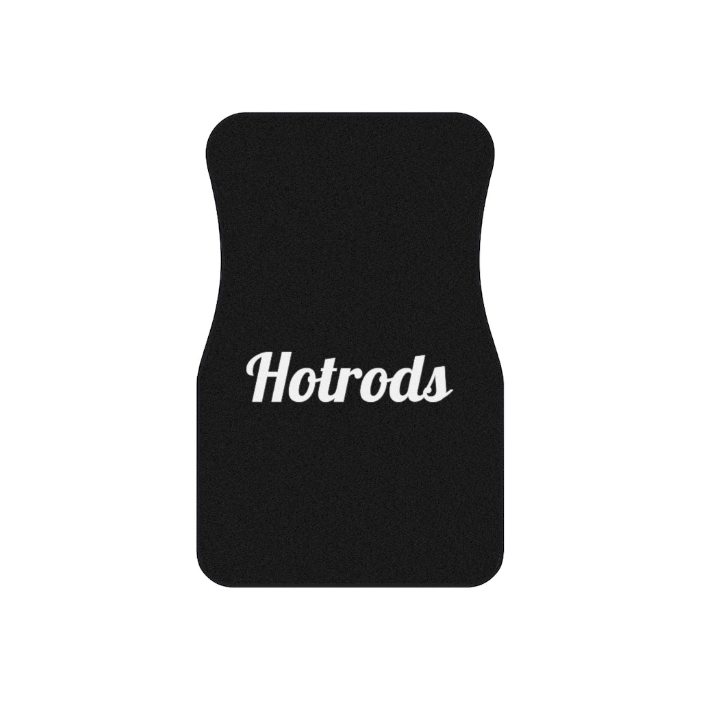 Hotrods Car Mats (Set of 4) - Black w/White print