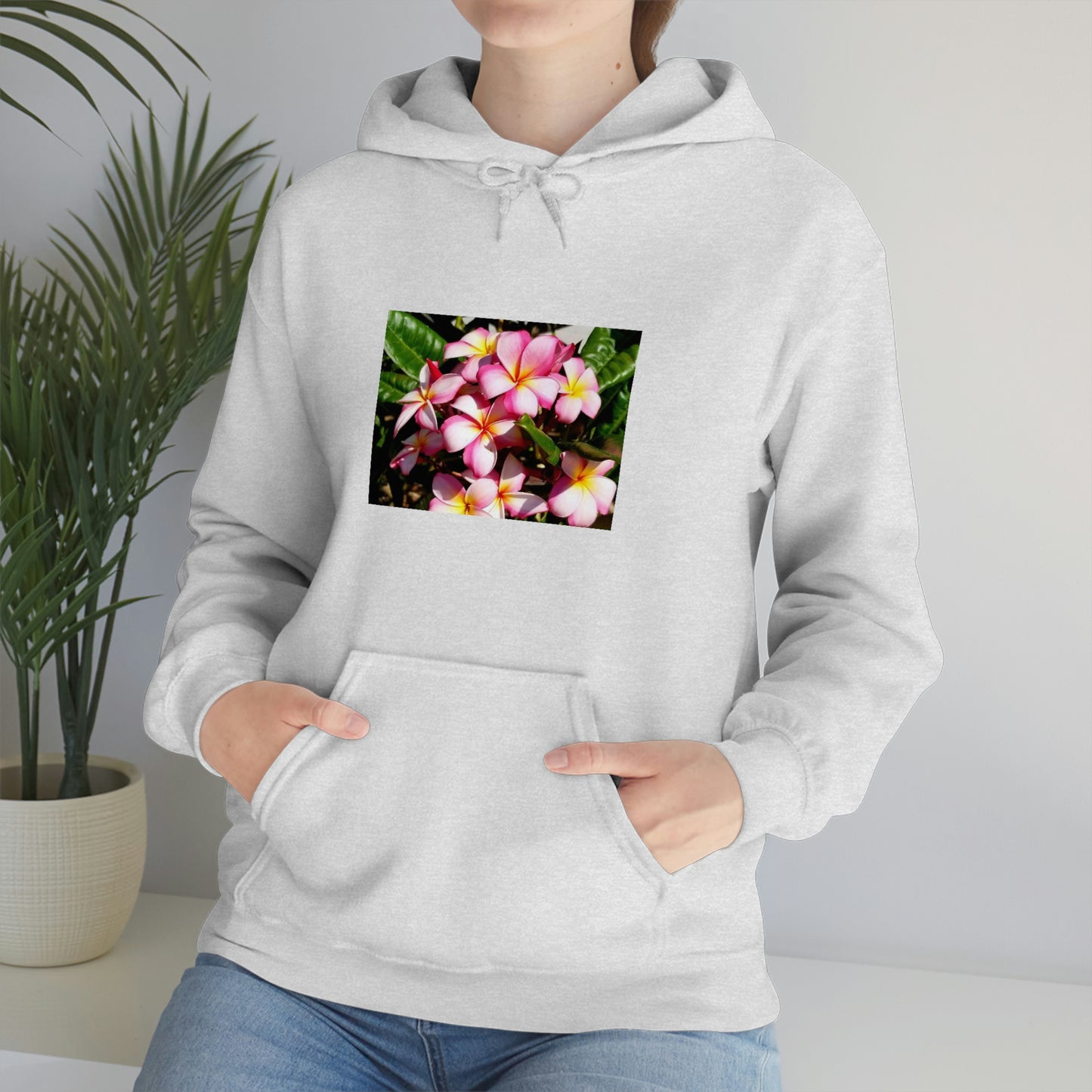 Islander Striped Plumeria Unisex Heavy Blend™ Hooded Sweatshirt