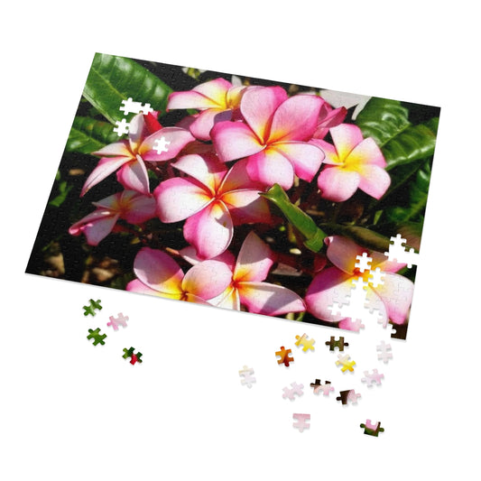 Island Style Striped Plumeria Jigsaw Puzzle (252, 500-Piece)