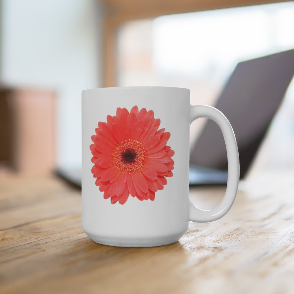 Designer Ceramic Mug, "Coral Gerber" 11oz and 15oz