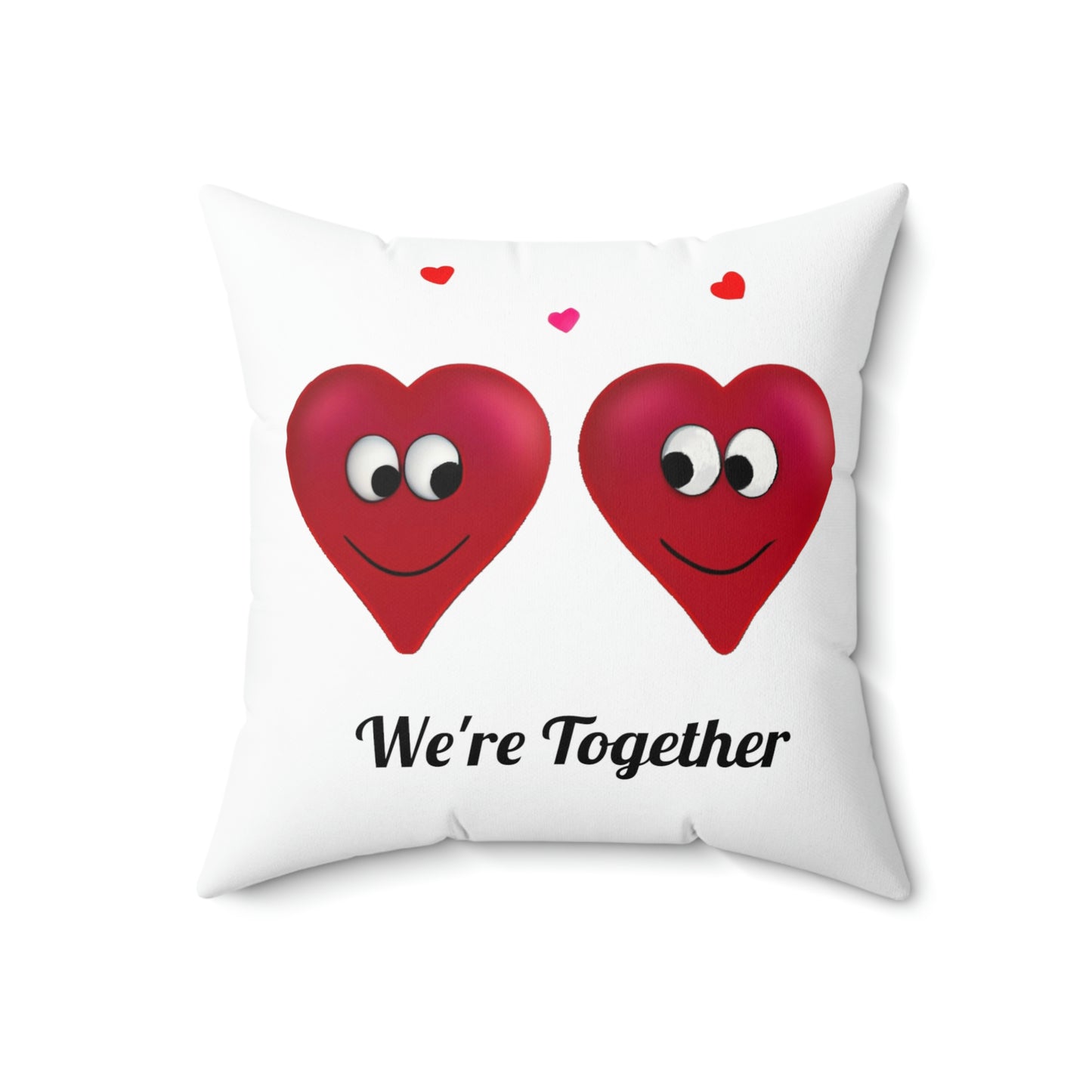 Valentine's "We're Together" Conversation Hearts Spun Polyester Square Pillow