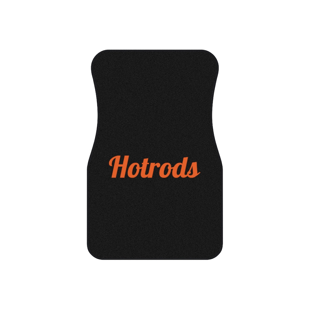 Hotrods Car Mats (Set of 4) - Black w/Orange print