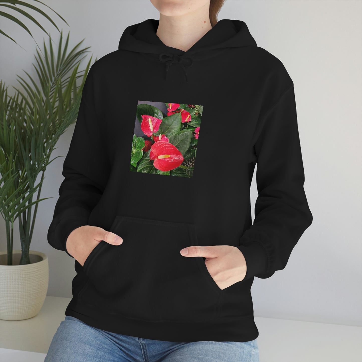 Island Style Anthurium Unisex Heavy Blend™ Hooded Sweatshirt