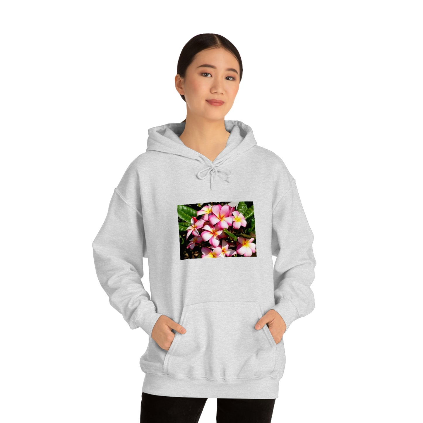 Islander Striped Plumeria Unisex Heavy Blend™ Hooded Sweatshirt