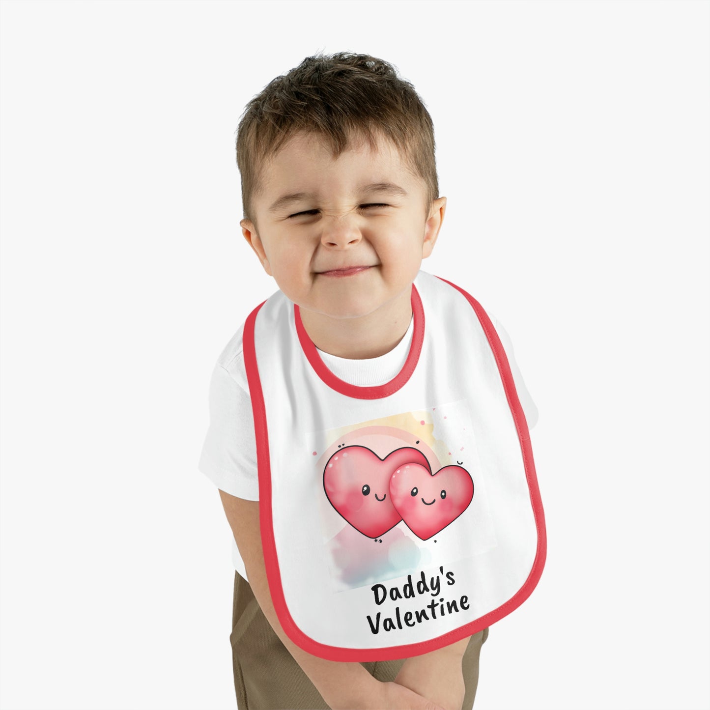 Valentine's "Daddy's Valentine" II Baby Contrast Trim Jersey Bib