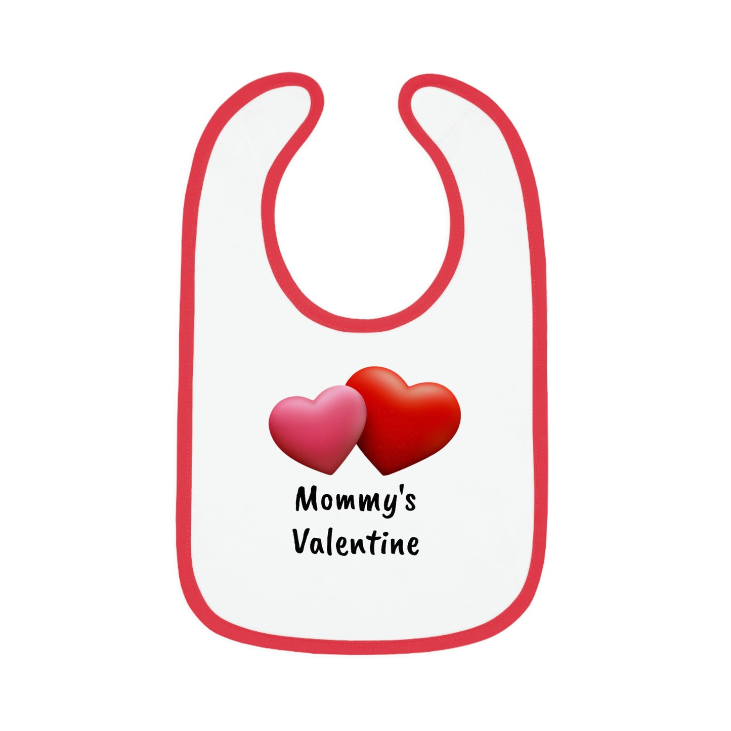 Valentine's "Mommy's Valentine" Baby Contrast Trim Jersey Bib