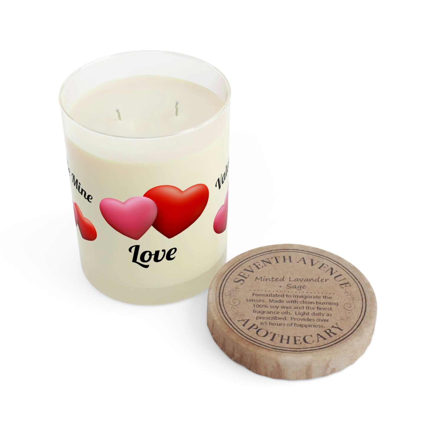 Valentine 2023 Hearts Scented Candle - Full Glass, 11oz