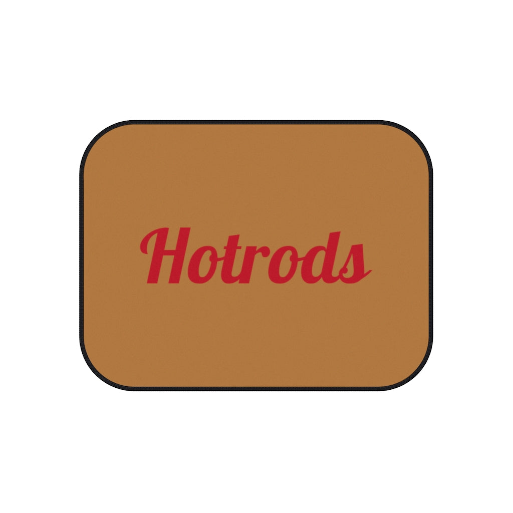 Hotrods Car Mats (Set of 4) - Lt Brown w/Red print