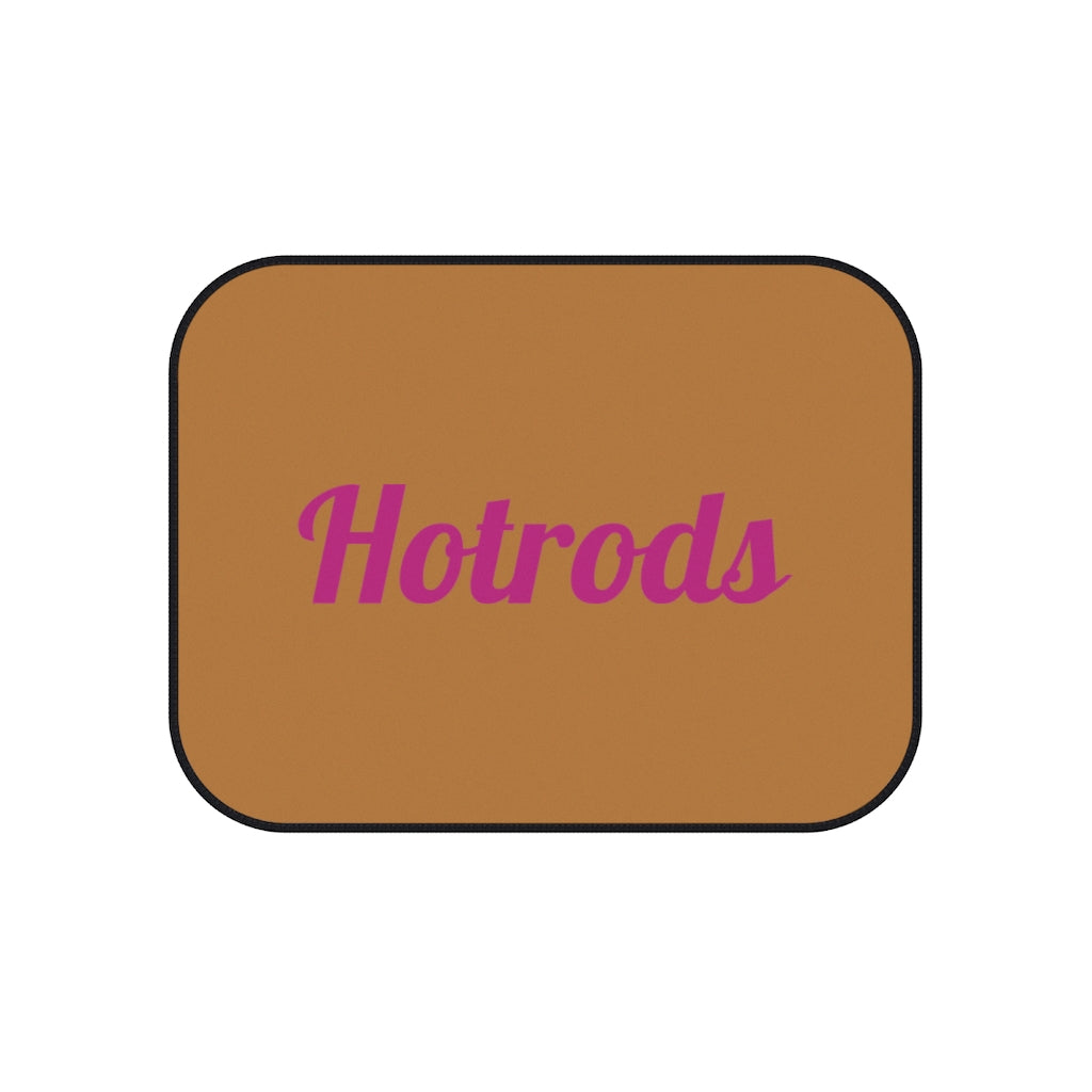 Hotrods Car Mats (Set of 4) - Lt Brown w/Pink print