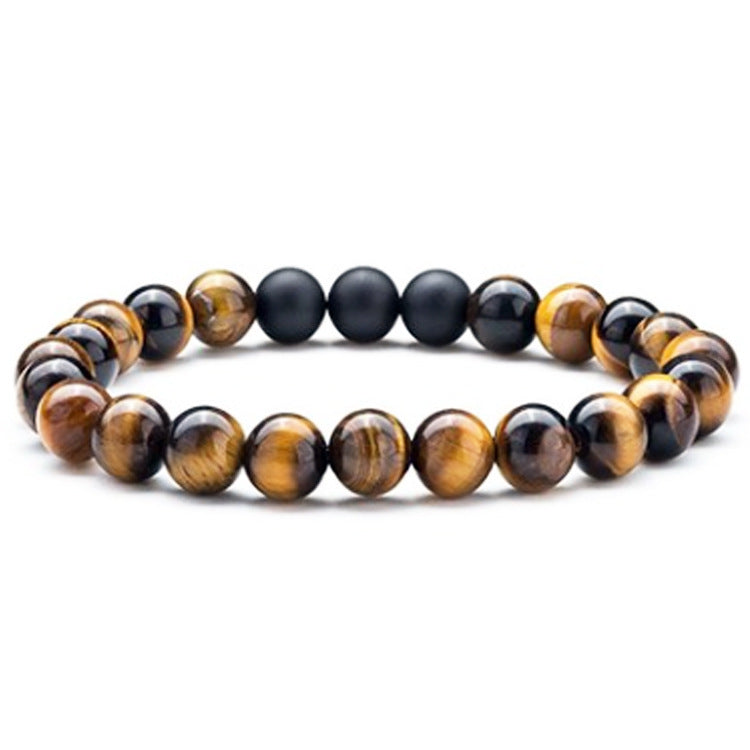 Tiger Eye Couple Bracelets / Matte Black Agate Beads Bracelet