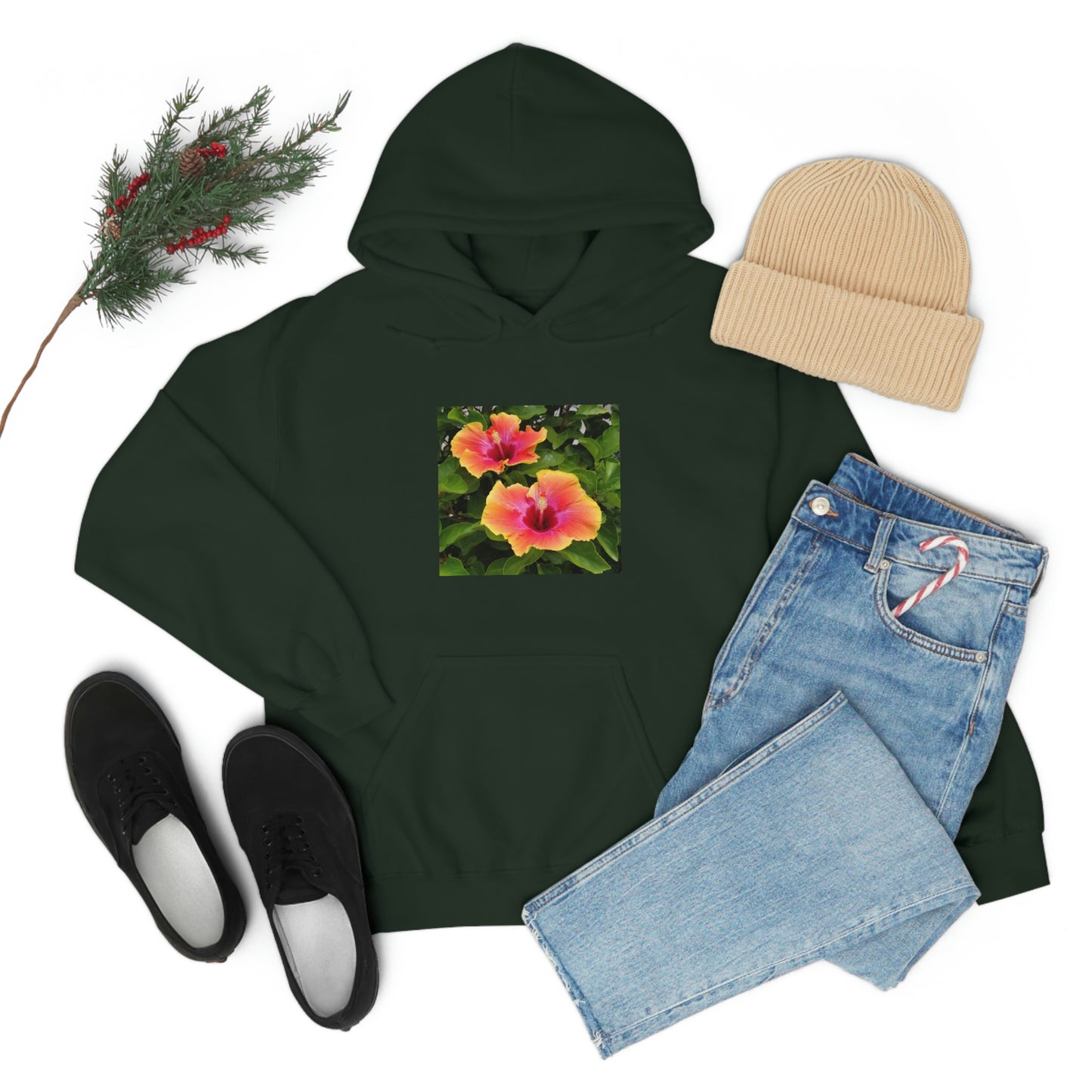 Islander Hibiscus Unisex Heavy Blend™ Hooded Sweatshirt