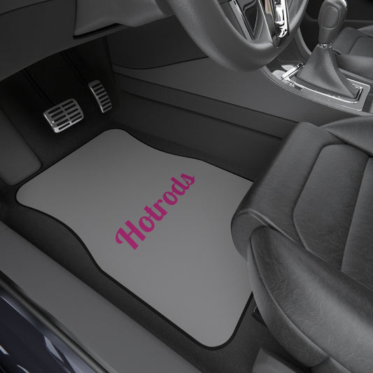 Hotrods Car Mats (Set of 4) - Grey w/Pink print