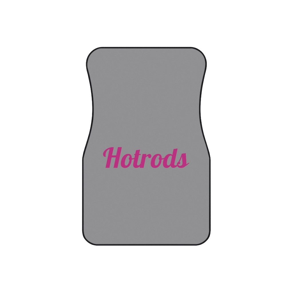 Hotrods Car Mats (Set of 4) - Grey w/Pink print