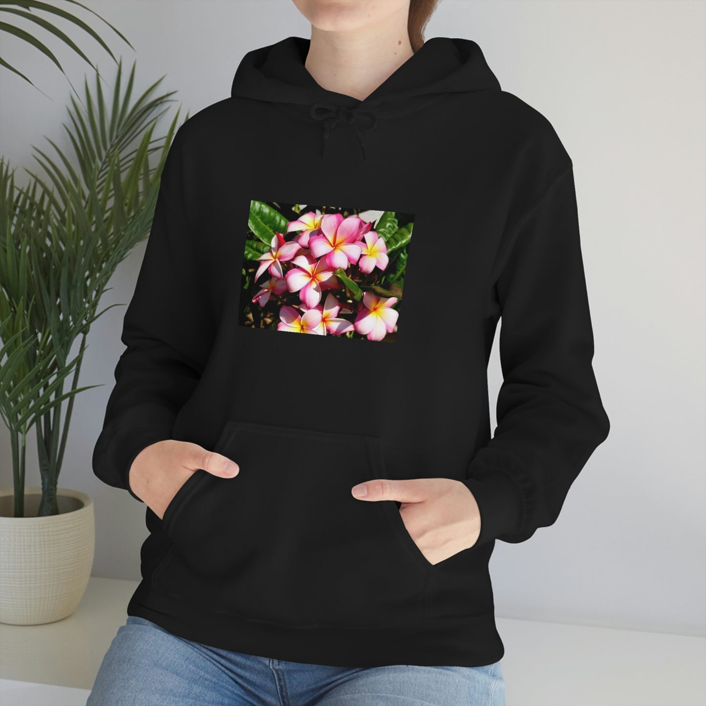 Islander Striped Plumeria Unisex Heavy Blend™ Hooded Sweatshirt