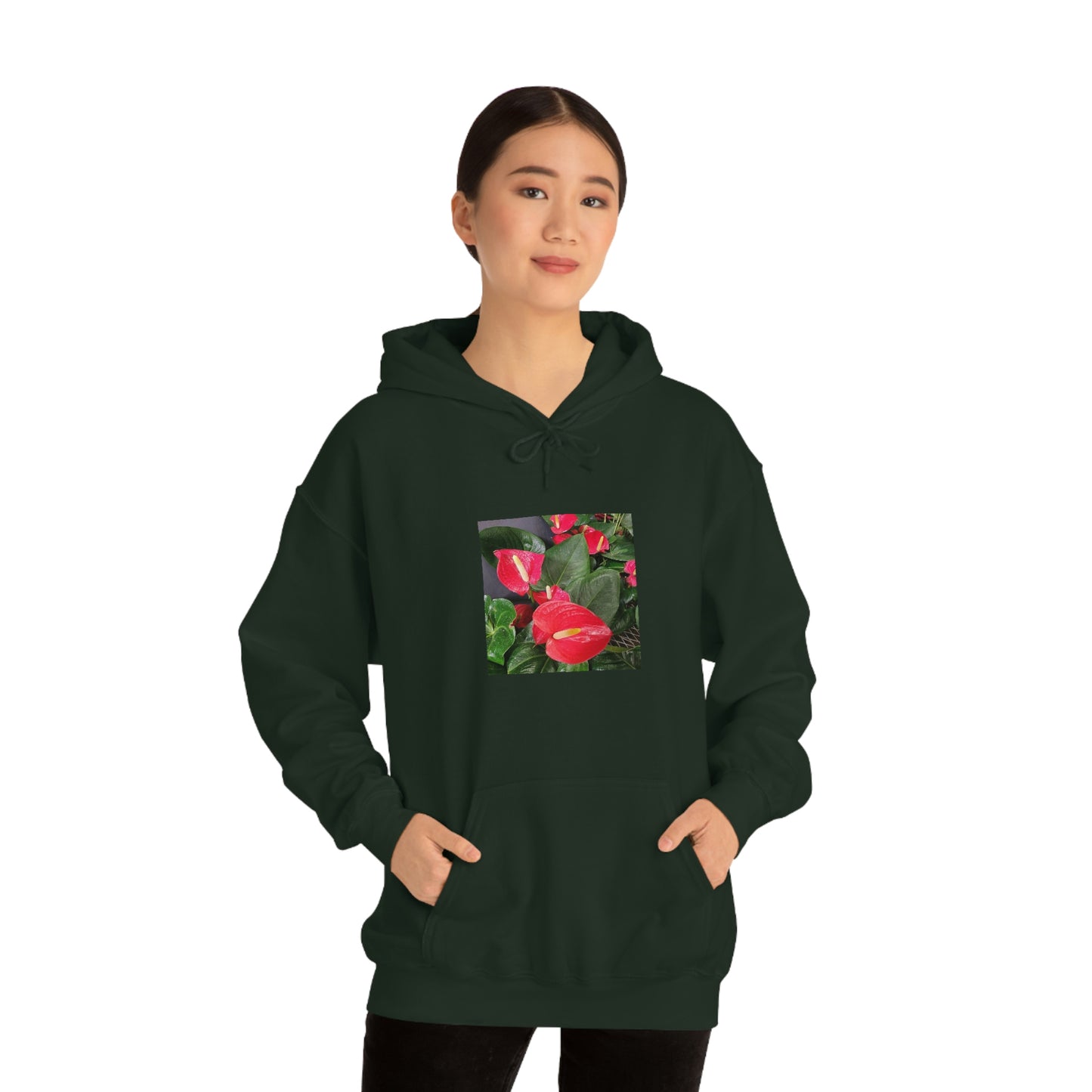 Island Style Anthurium Unisex Heavy Blend™ Hooded Sweatshirt