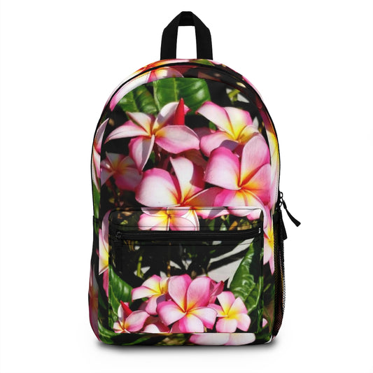 Island style striped Plumeria Backpack