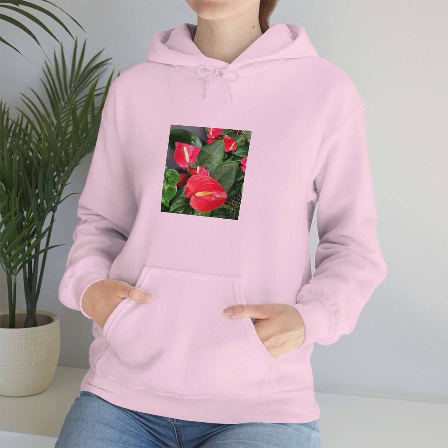 Island Style Anthurium Unisex Heavy Blend™ Hooded Sweatshirt