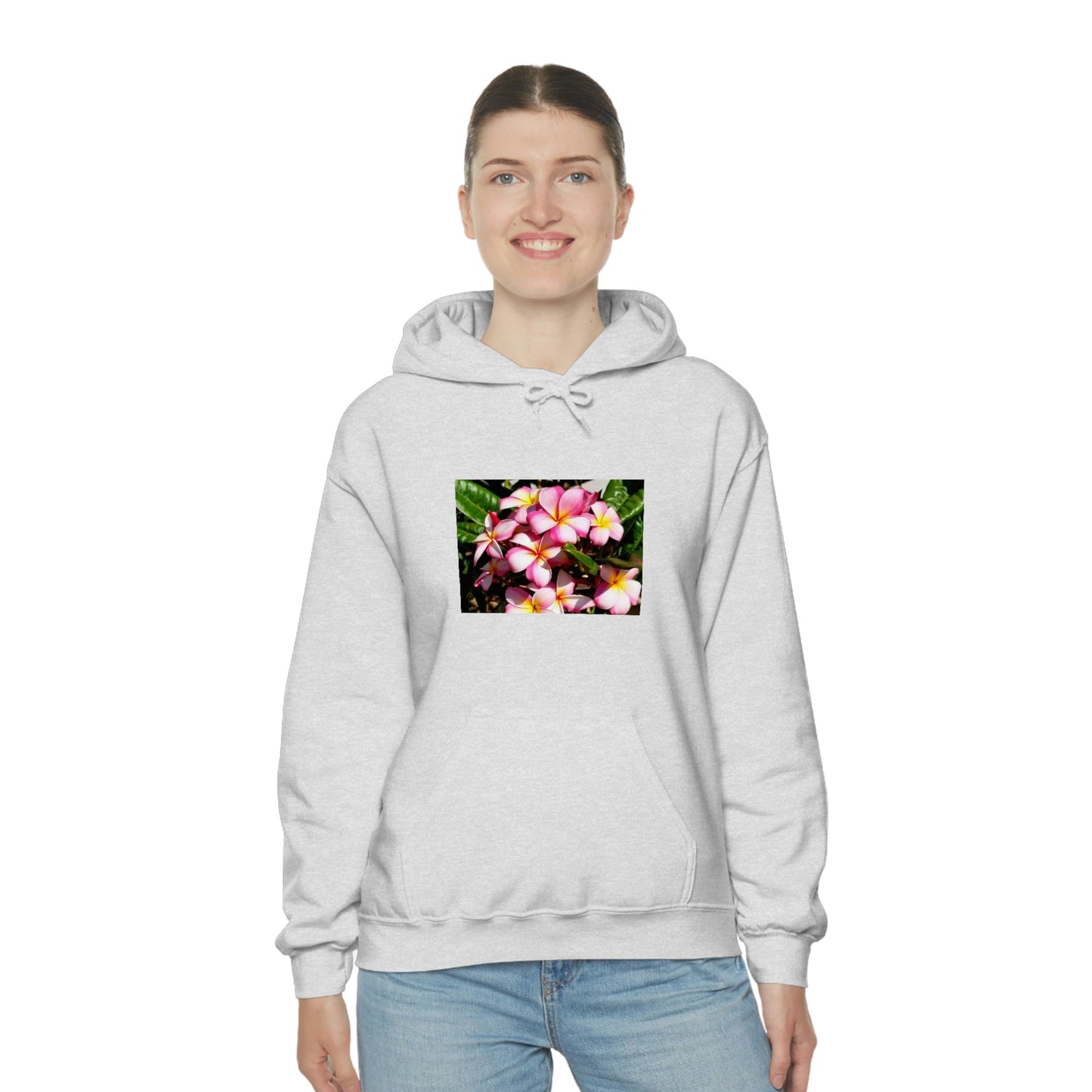 Islander Striped Plumeria Unisex Heavy Blend™ Hooded Sweatshirt