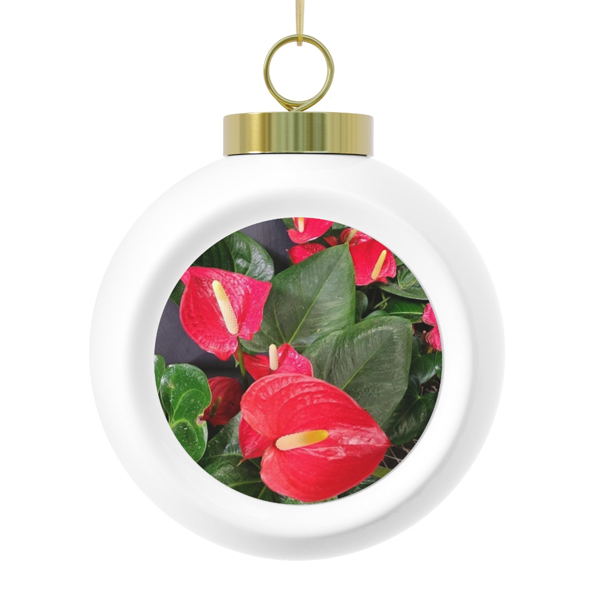 Island Style Anthurium Christmas Ball Ornament