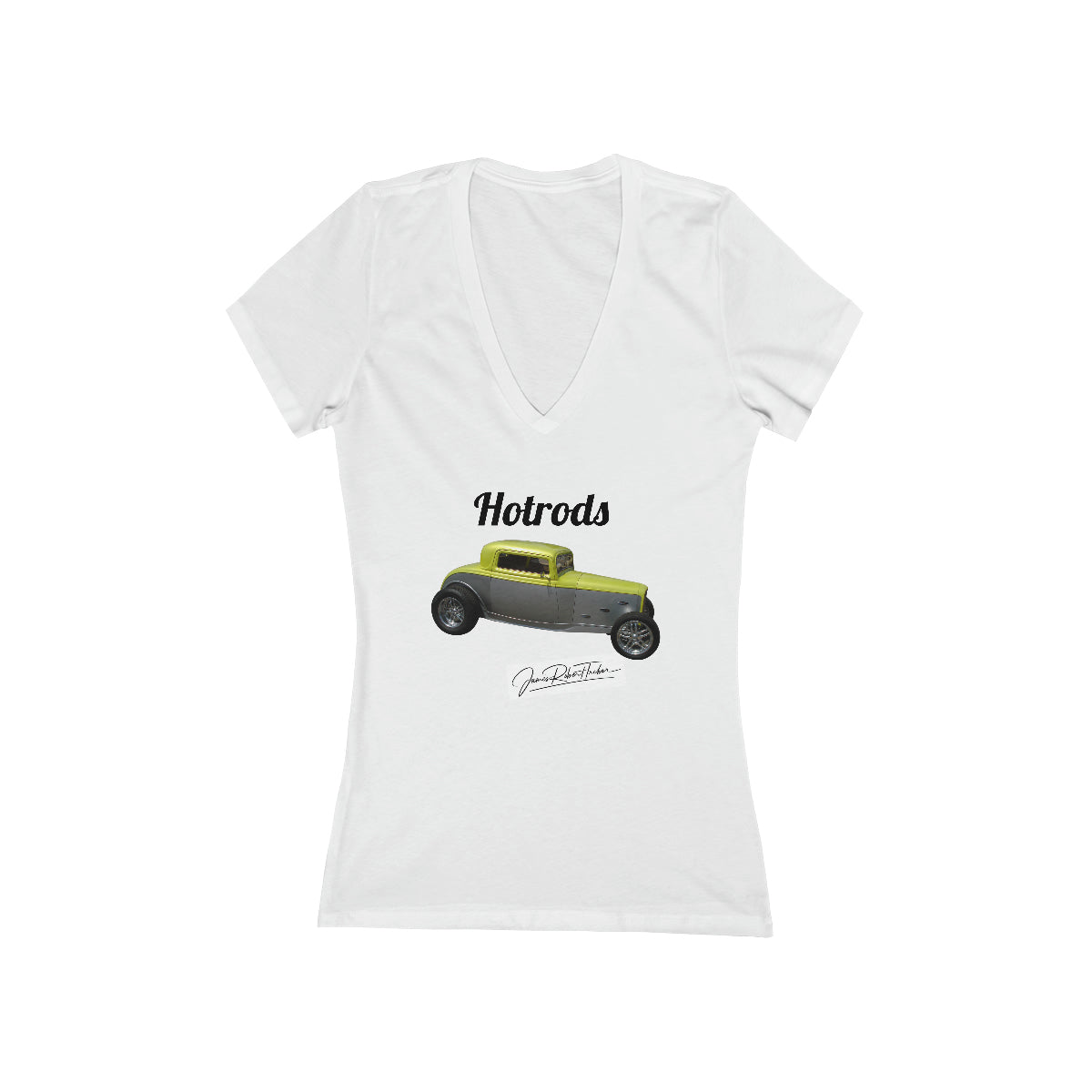 Hotrods Signature Women's Jersey Short Sleeve Deep V-Neck Tee