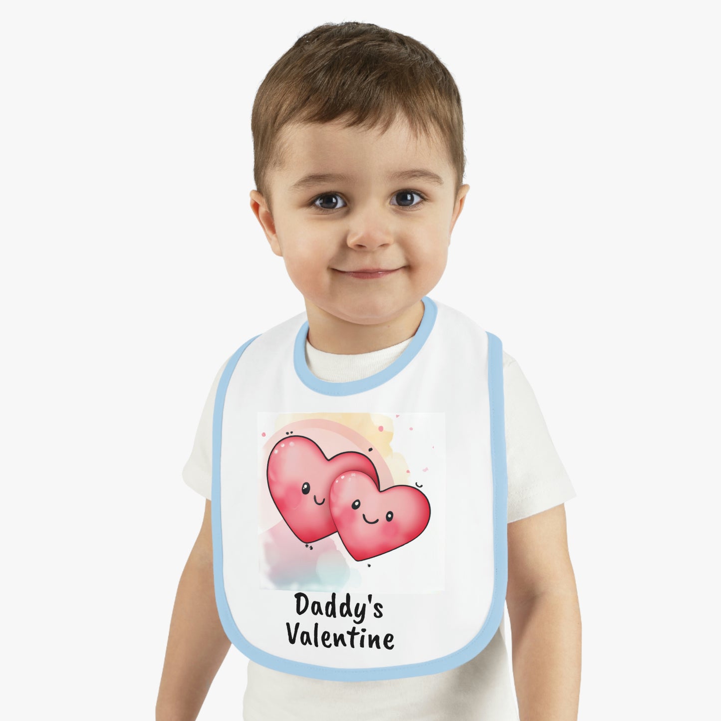 Valentine's "Daddy's Valentine" II Baby Contrast Trim Jersey Bib