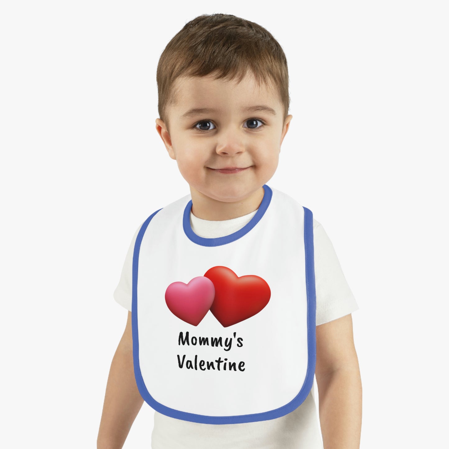 Valentine's "Mommy's Valentine" Baby Contrast Trim Jersey Bib