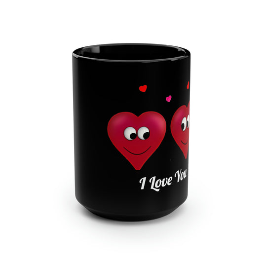 Valentine's "I Love You" Black Mug, 15oz