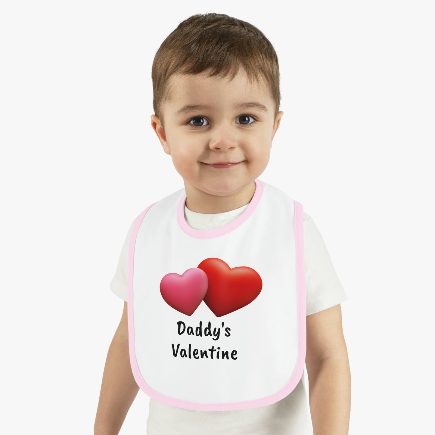 Valentine's "Daddy's Valentine" Baby Contrast Trim Jersey Bib