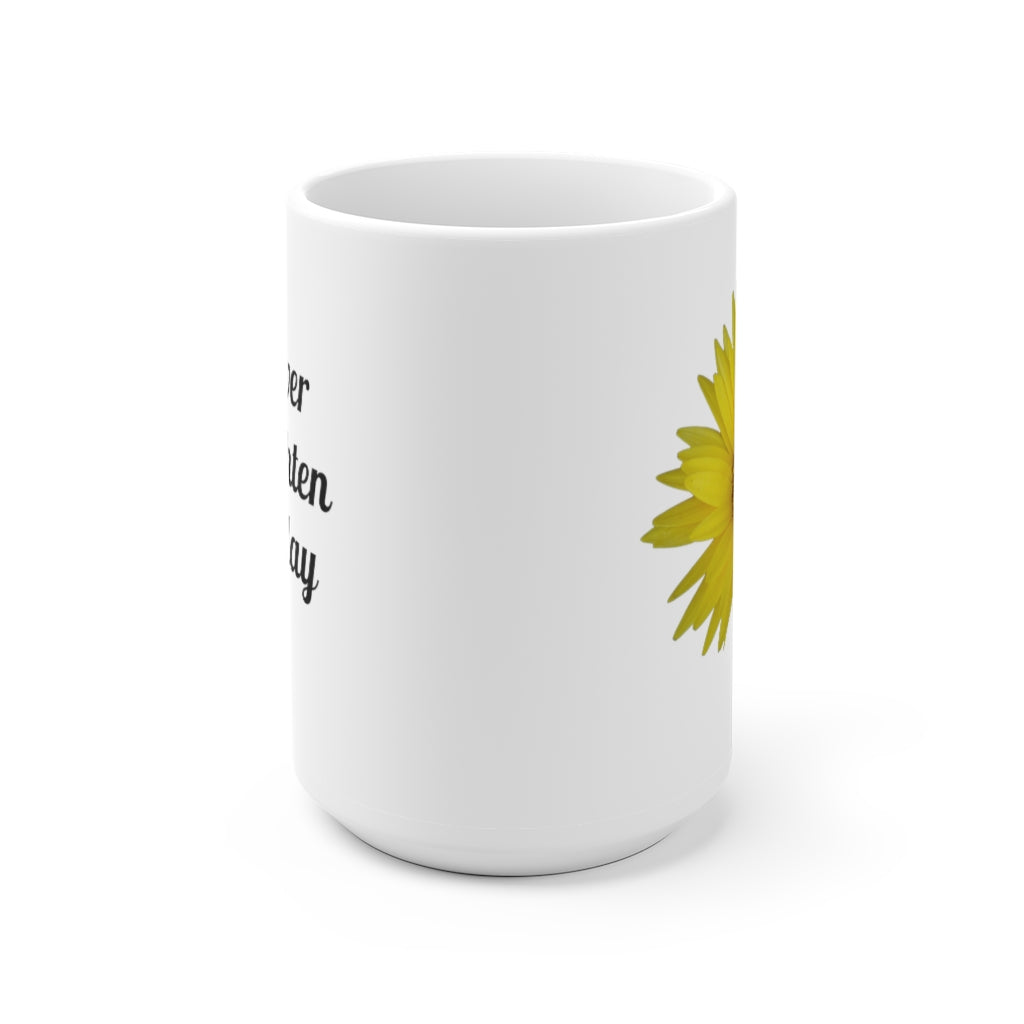 Designer Ceramic Mug, "Yellow Daisy Mum" 11oz and 15oz