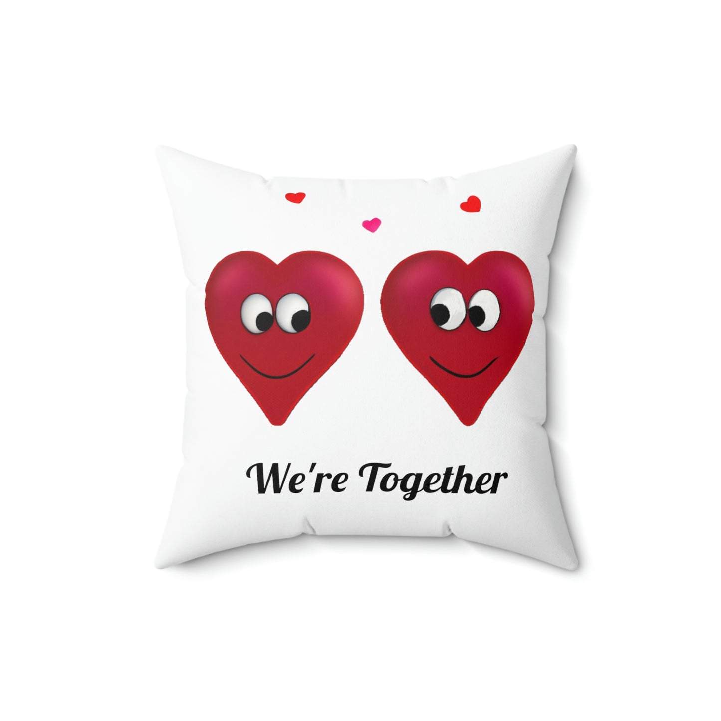 Valentine's "We're Together" Conversation Hearts Spun Polyester Square Pillow