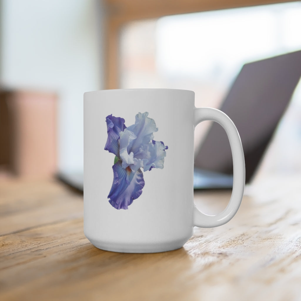 Designer Ceramic Mug, "Lavender Iris" 11oz and 15oz