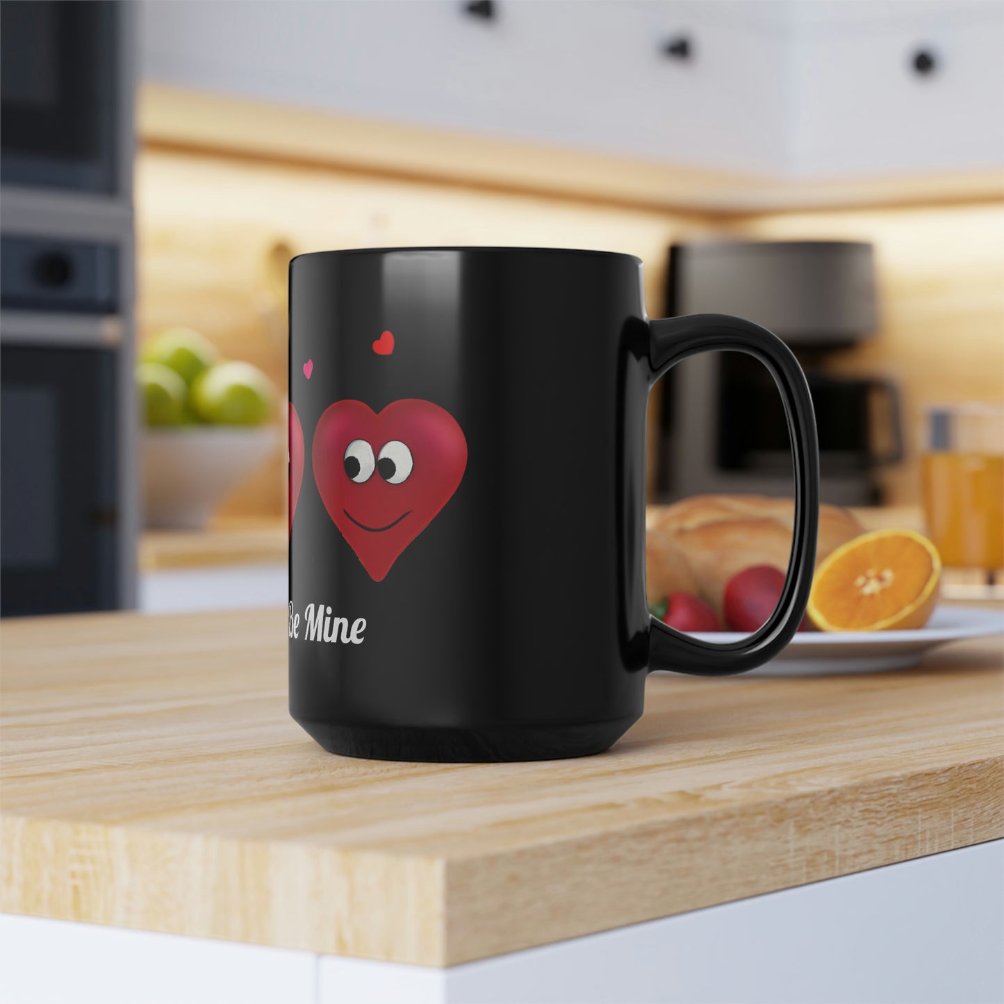 Valentine's "Be Mine" Black Mug, 15oz