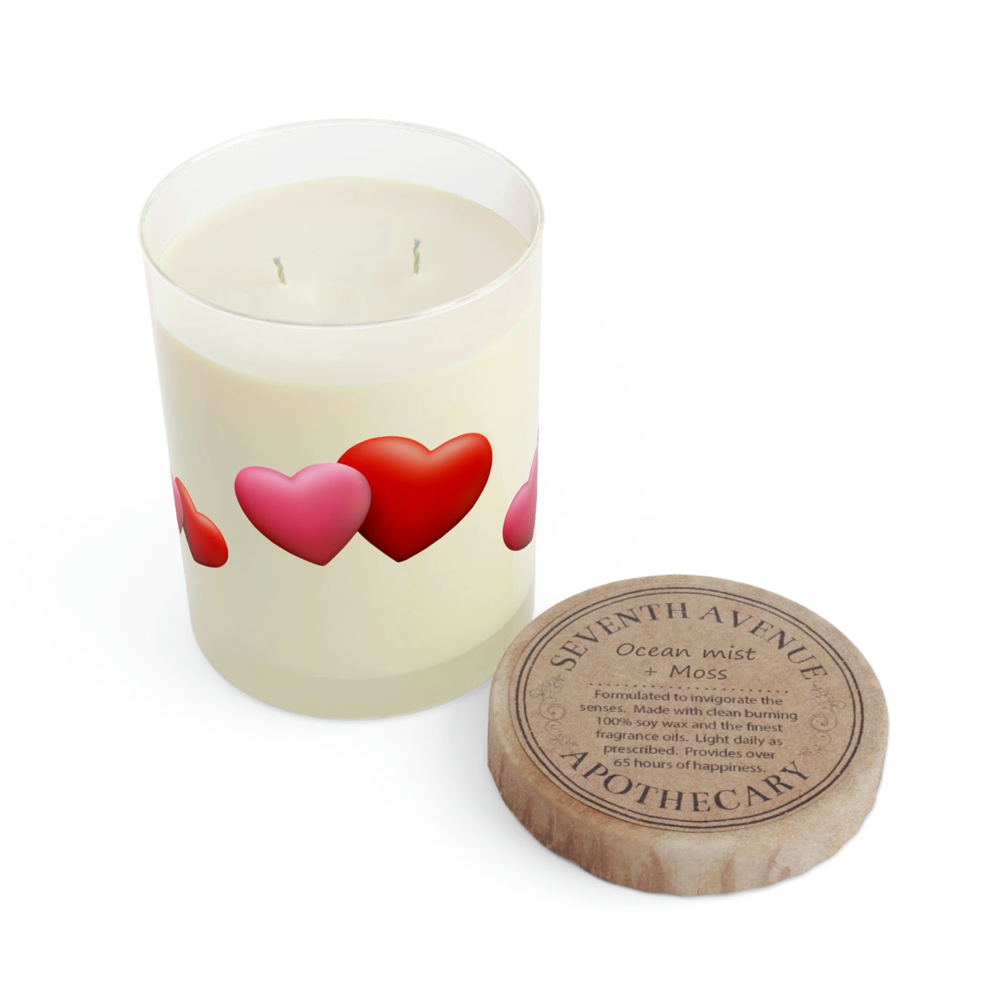 Valentine Hearts Scented Candle - Full Glass, 11oz