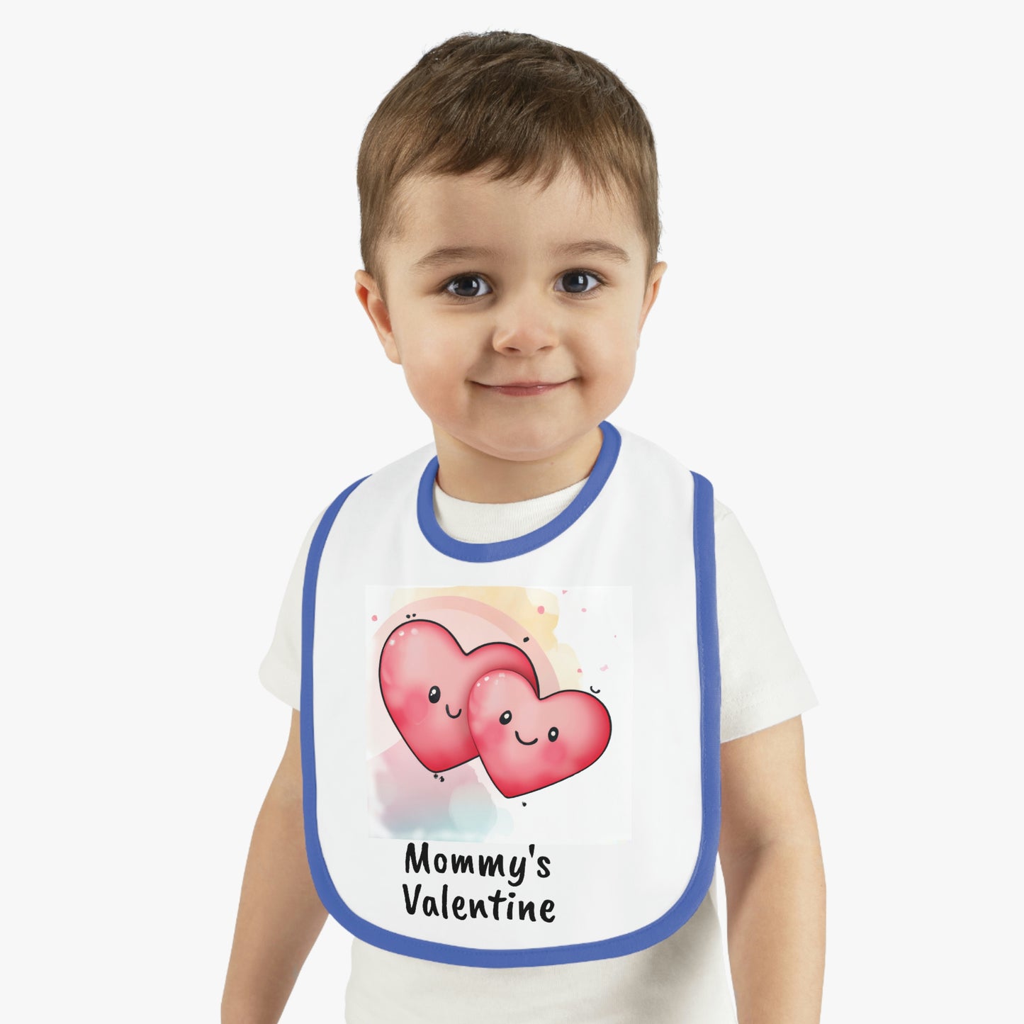 Valentine's "Mommy's Valentine" II Baby Contrast Trim Jersey Bib