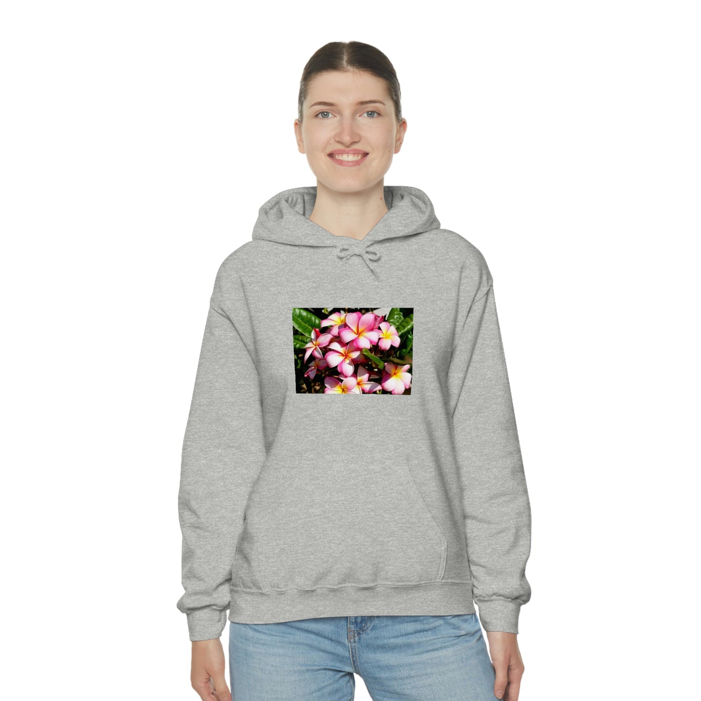 Islander Striped Plumeria Unisex Heavy Blend™ Hooded Sweatshirt