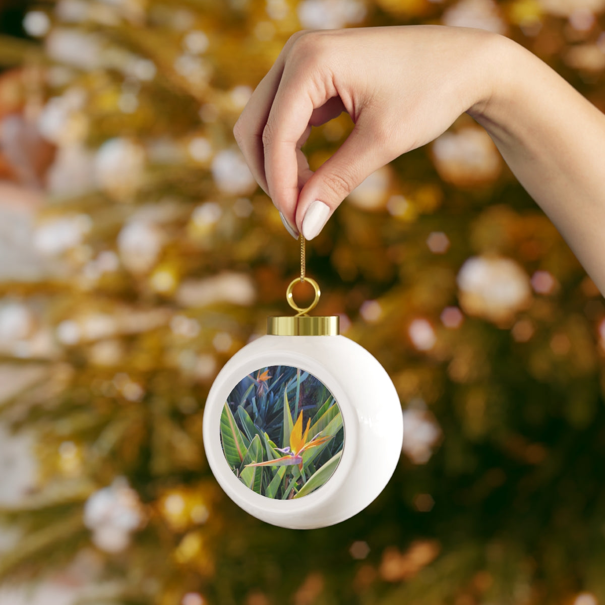 Island Style Bird of Paradise Christmas Ball Ornament