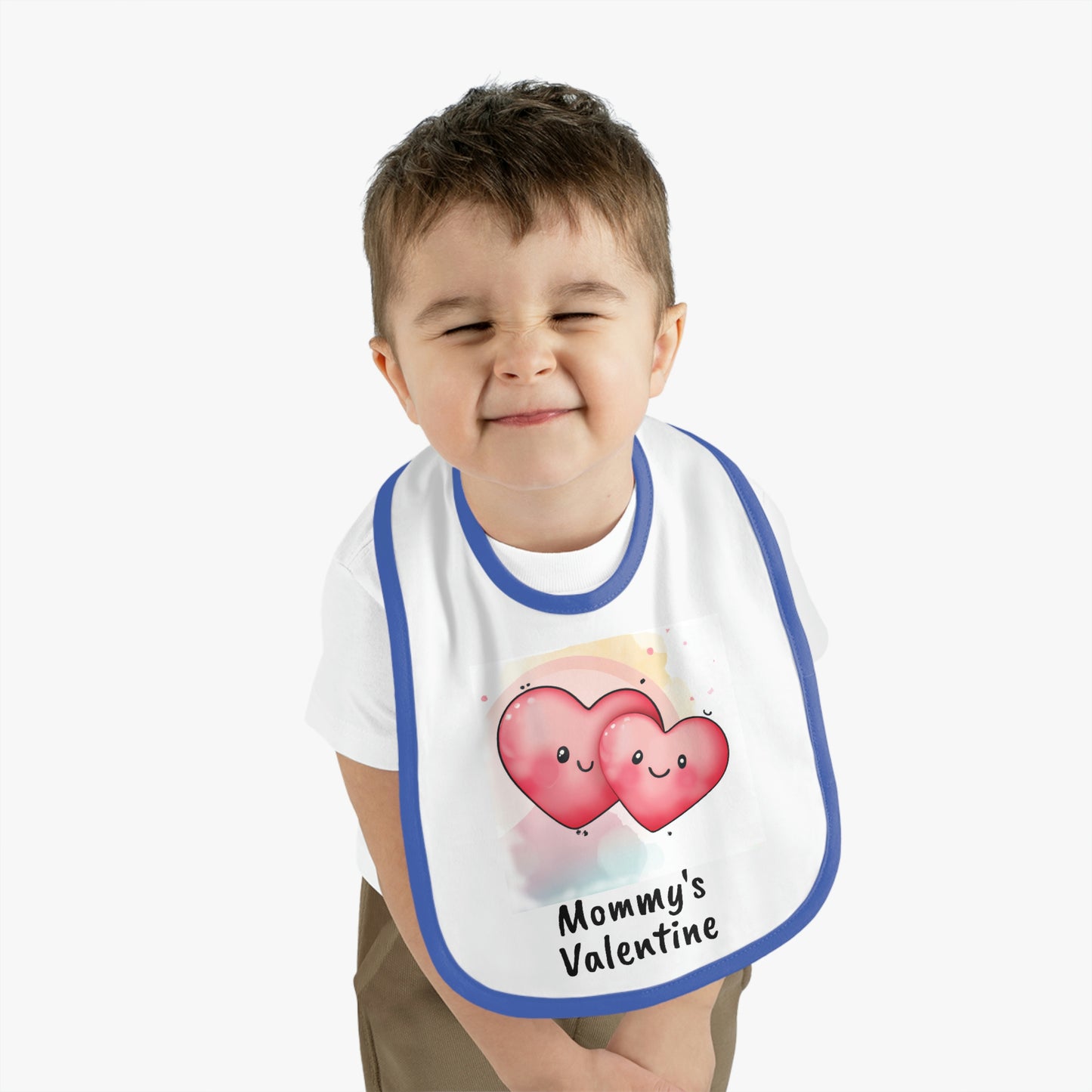 Valentine's "Mommy's Valentine" II Baby Contrast Trim Jersey Bib