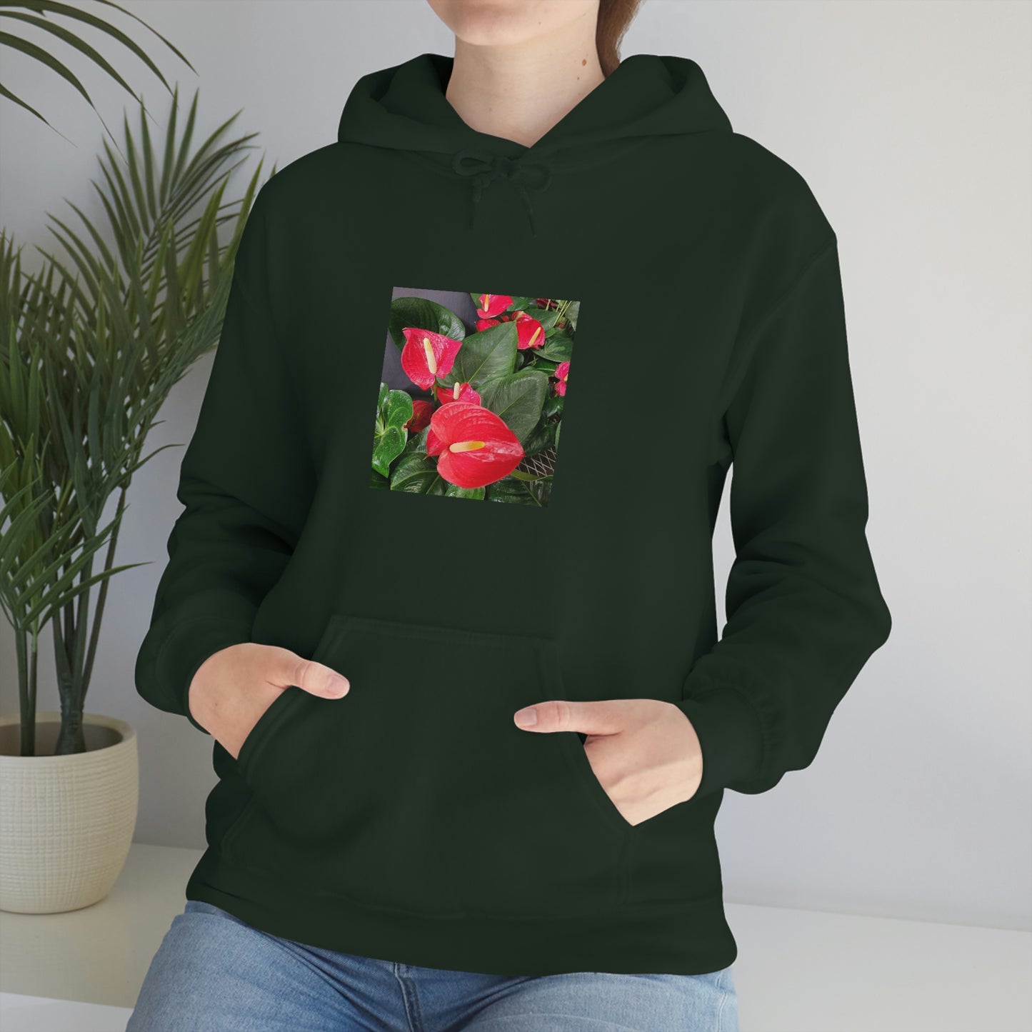 Island Style Anthurium Unisex Heavy Blend™ Hooded Sweatshirt