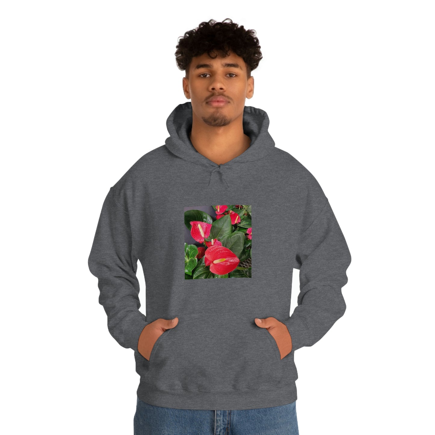 Island Style Anthurium Unisex Heavy Blend™ Hooded Sweatshirt