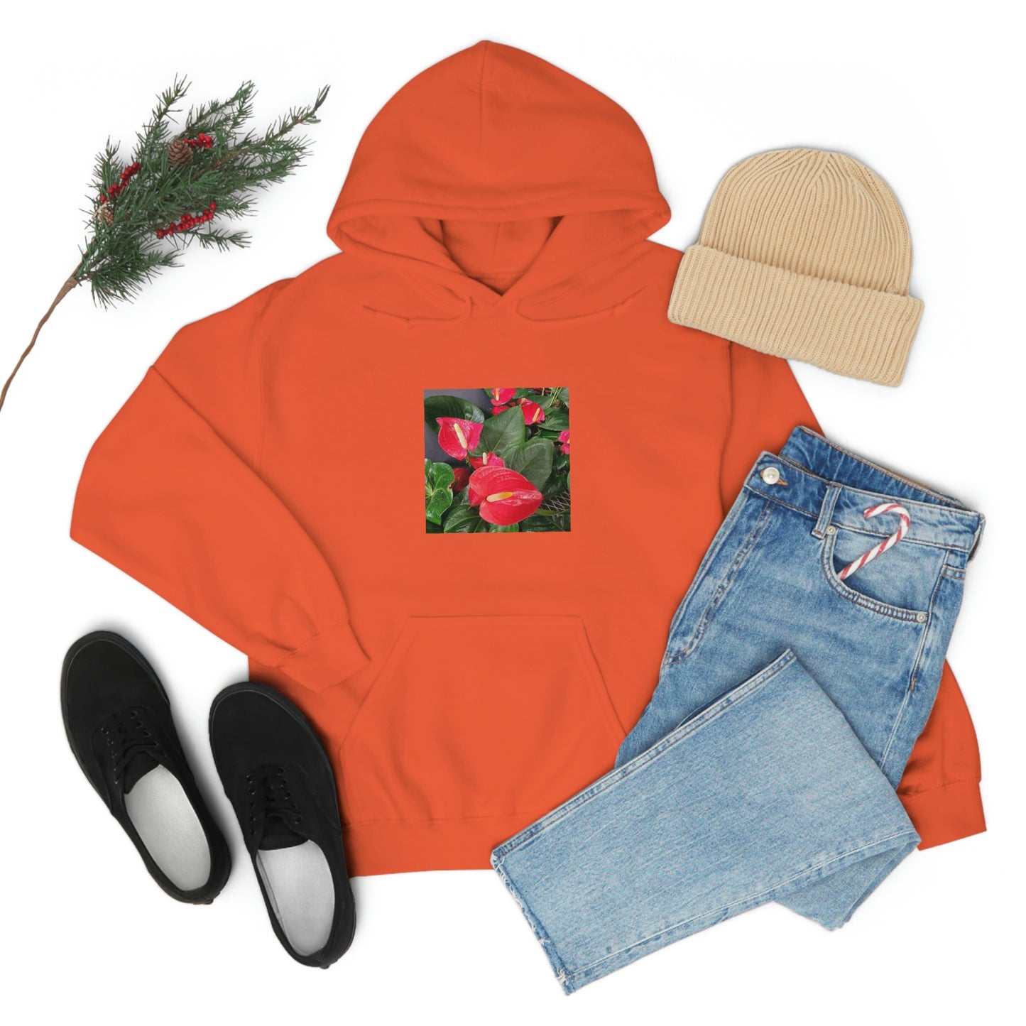 Island Style Anthurium Unisex Heavy Blend™ Hooded Sweatshirt