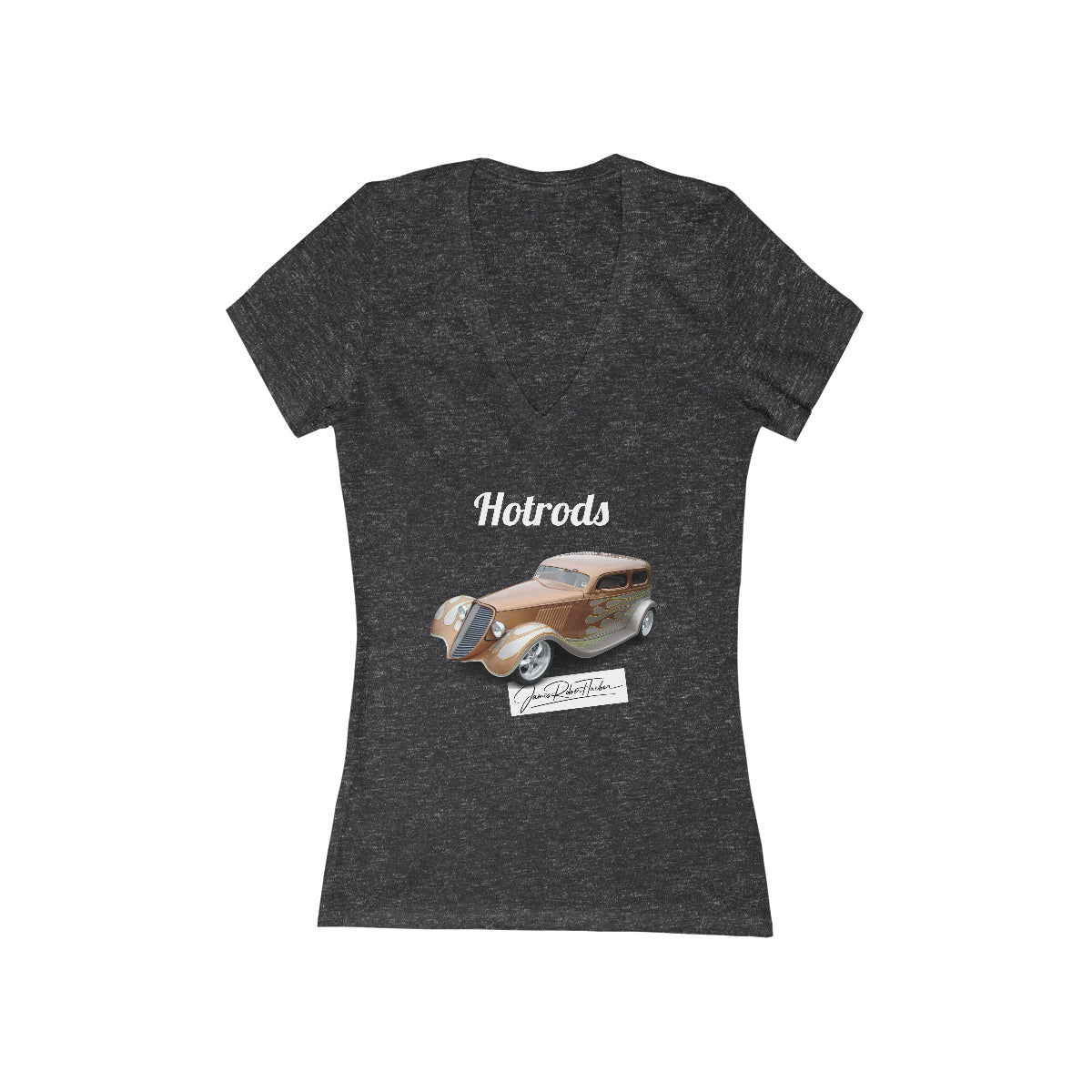 Hotrods Signature Women's Jersey Short Sleeve Deep V-Neck Tee